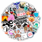 100Pcs Funny Veterinary Stickers and Laptop Decals, Vet Stickers, Veterinarian Decals, Funny Veterinary Gifts, Gifts for Women & Men White