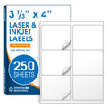 4" X 3.33" Matte White Printable Shipping Labels 3-1/3" X 4" 250 Sheets