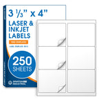 4" X 3.33" Matte White Printable Shipping Labels 3-1/3" X 4" 250 Sheets