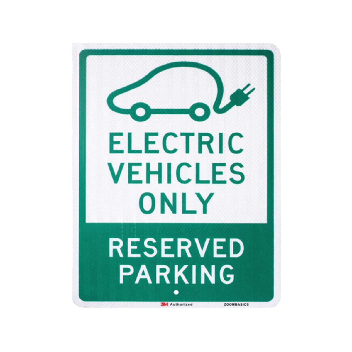1 PACK - EV Parking Sign Electric Vehicle Reserved 12" x 18" 3M Authorized Engineer Grade EG EGP Quality Reflective Durable Laminated Aluminum