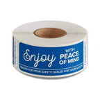 Angel's Peel Lounge Tamper Proof Stickers Roll — Tamper Evident Stickers for Food Delivery, Drink Lids, Containers, Writable Self Adhesive Seal Tape, Easy Application Labels - 1x3in 250-COUNTS, Blue