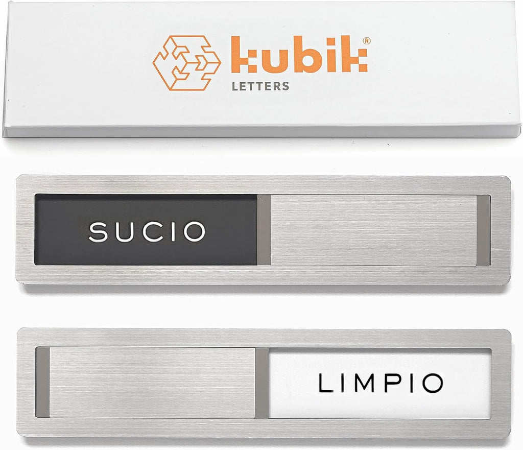 Clean Dirty Magnet for Dishwasher - Stainless Steel Sign by Kubik Letters Stainless Steel (DIRTY/CLEAN)