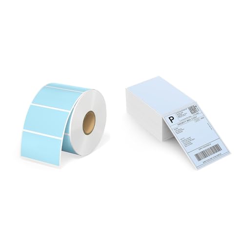2.25"x1.25" Blue Direct Thermal Labels+Blue Shipping Labels