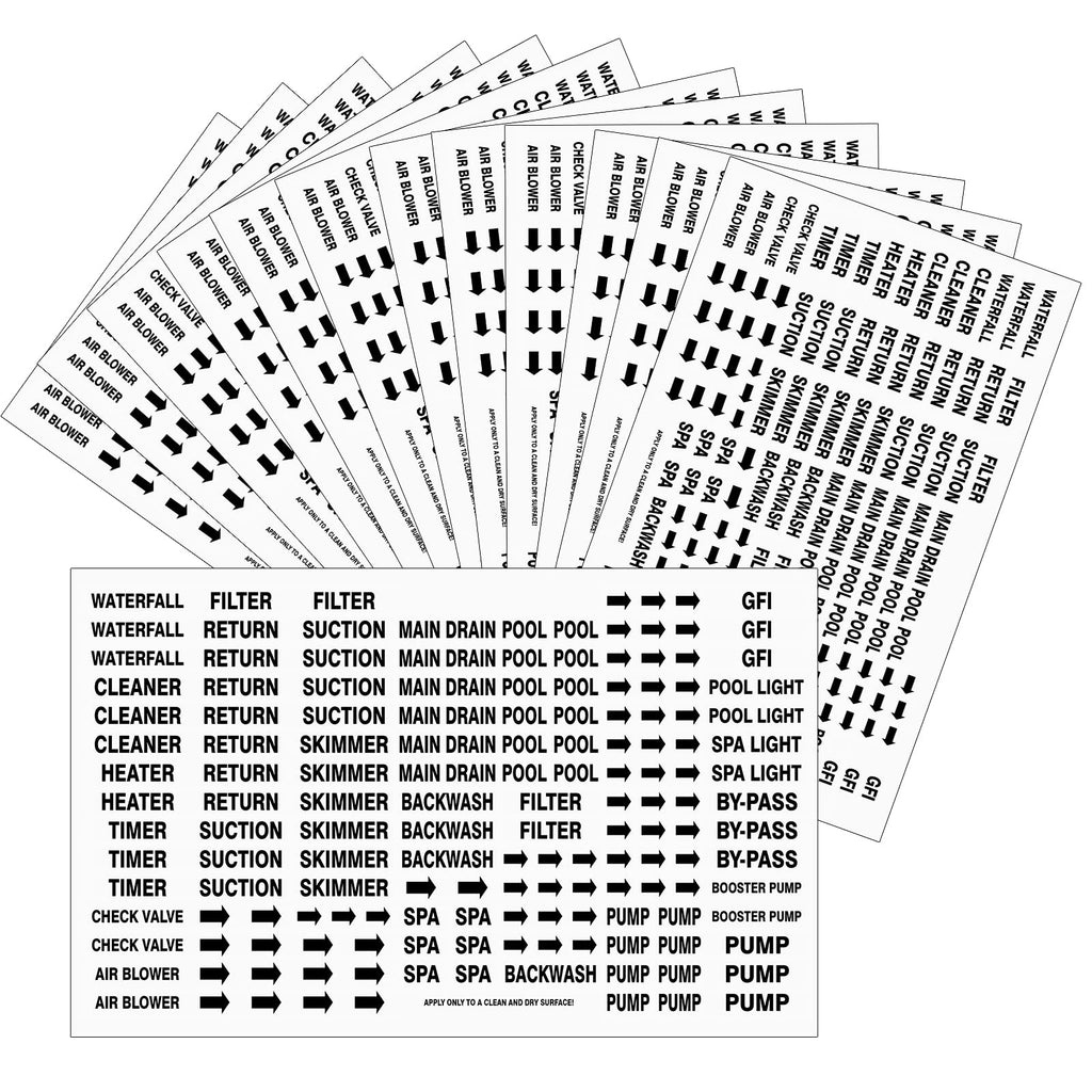 Jutom 2500 Pcs Pool Equipment Identification Label Sticker, White