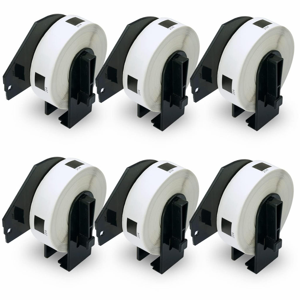 BETCKEY - Replace for Brother DK-1204 (0.66 x 2.1 in) Small Labels [6 Roll]