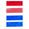 Bundled for 100pcs x 1" x 3.35" Red Total Transfer & Blue Non Transfer Tamper Proof Stickers