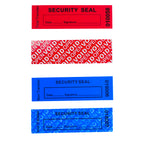 Bundled for 100pcs x 1" x 3.35" Red Total Transfer & Blue Non Transfer Tamper Proof Stickers