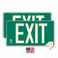 UL 924 Photoluminescent Exit Sign, Green, Pack of 2