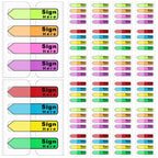 Tatuo 2400 Pcs Sign Here Arrow Tabs Self-Stick Flags 8 Colors, Sign Here