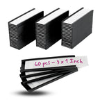 Availey 60 Pack Magnetic 'C' Channel Label Holders for Metal Racks and Shelves with Protective Films and Replacement Strips 3" x 1" Magnetic Label Holders 3x1 inch