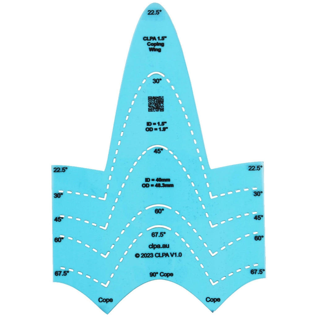 1-1/2" ID Coping Wing, Pipe Saddle Template 3. Wing ID 1 1/2''