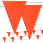 Pennant Safety Flags, Flagging Banner Warning Flags, Marking Flag on String for Parking Lot Events, Traffic Barrier Line, Yard Roof Perimeter, Boundary Construction Workplace 100ft 7x10inch orange