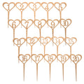 TENDYCOCO Wedding Table Numbers 1-20 Heart Shape Wooden Stick Sign Cards for Reception Seating Flower Arrangement Centerpiece DIY Crafts Party Table Number Sticks