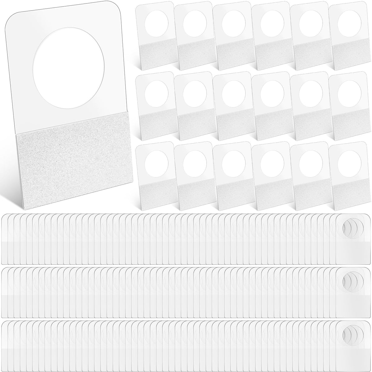 Blulu 3000 Pcs Self Adhesive Hanging Tabs Hang Tags, Round, 0.875 x 1.25 in