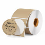 MUNBYN 2 Inch Brown Circle Thermal Labels for Logo, 750 Sheets/1 Roll 2inch 1