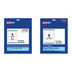 Avery White Rectangle and Square Labels Bundle (350 Labels) 200 Labels + 150