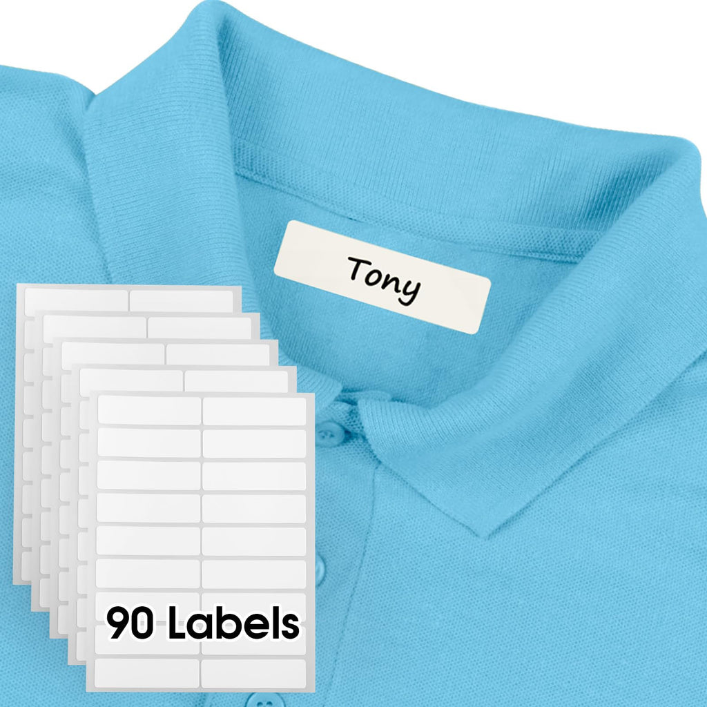 MaxGear 90 Pcs Kids No-Iron Clothing Labels 0.5x1.75 Inch