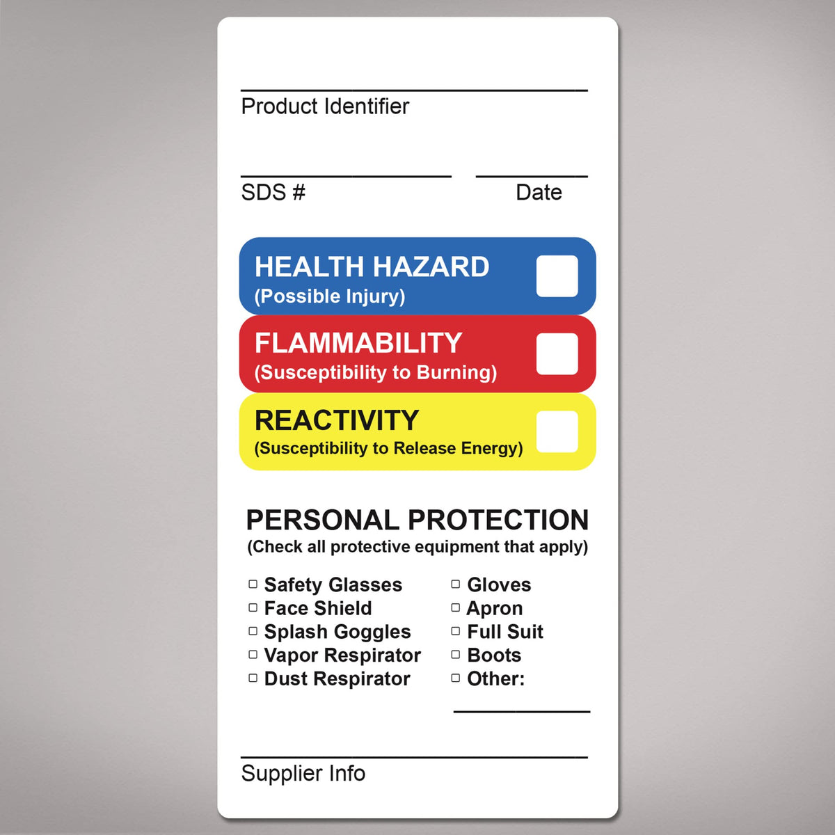 Avery HMIS Secondary Container Labels, Waterproof, Chemical Resistant, Preprinted, Handwrite-Only, 4" x 2", 100 HMIS Labels 4" x 2" 100 labels
