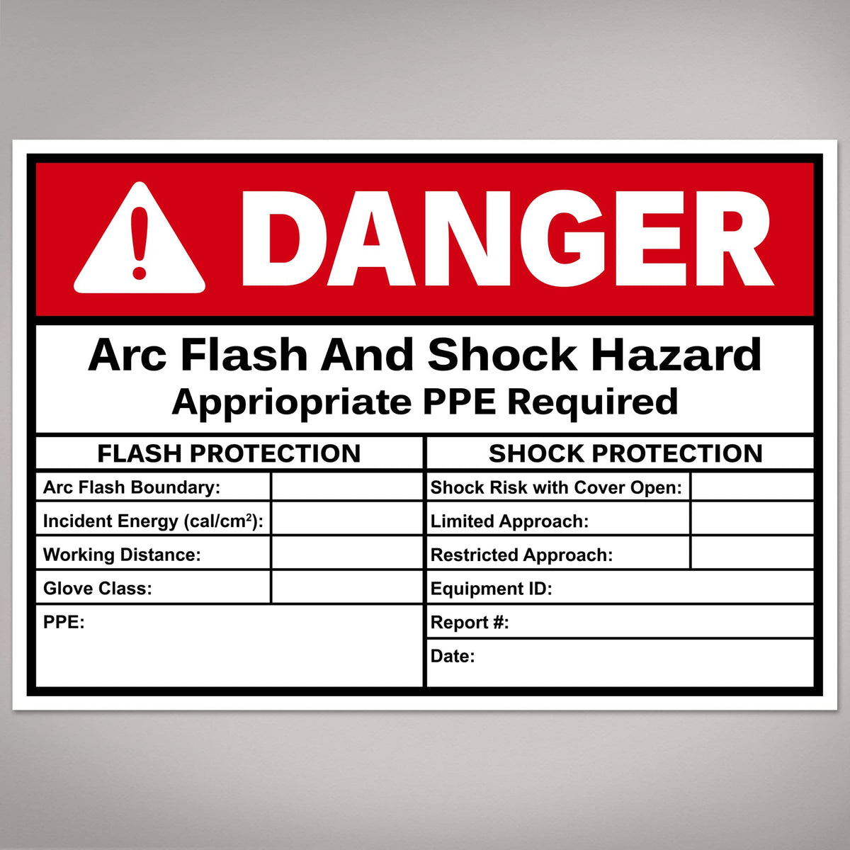Avery Arc Flash/Shock Danger Labels, Waterproof, UV Resistant, Preprinted, Handwrite-Only, 3.5" x 5", 8 Warning Decal Labels 3.5" x 5" 8 labels
