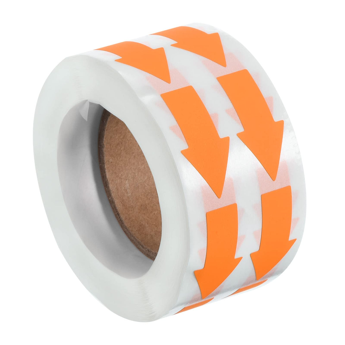 Bright orange PATIKIL arrow stickers, 1.2x0.6 inches, 1000 adhesive pipe markers for gas flow direction and defect marking.