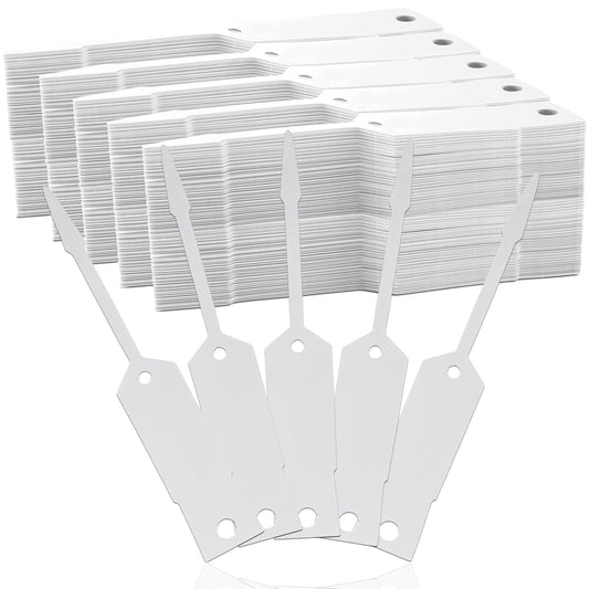 Lewtemi 1000 Pieces Self Lock Arrow ID Key Tags 4 1/2'' x 3/4" Car Parts Tags Key Ring Repair Labels for Office Automotive Valet Small Business Shop Supplies(White) White 4 1/2'' X 3/4"