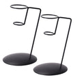 luzen 2Pcs Iron Metal Ice Cream Cone Rack Holder Single Ice Cream Cone Serving Treats Stand with Round Base French Fries Display Stand for Kitchen Bar Restaurant Party Supplies, Black