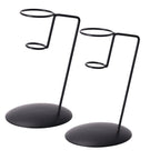 luzen 2Pcs Iron Metal Ice Cream Cone Rack Holder Single Ice Cream Cone Serving Treats Stand with Round Base French Fries Display Stand for Kitchen Bar Restaurant Party Supplies, Black