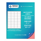 Premium Label Supply White Sticker Barcode Labels – 2" x 1" – Laser/Inkjet Compatible – (40 per Sheet), 100 Sheets – 4000 Total Adhesive Labels 4000 Labels