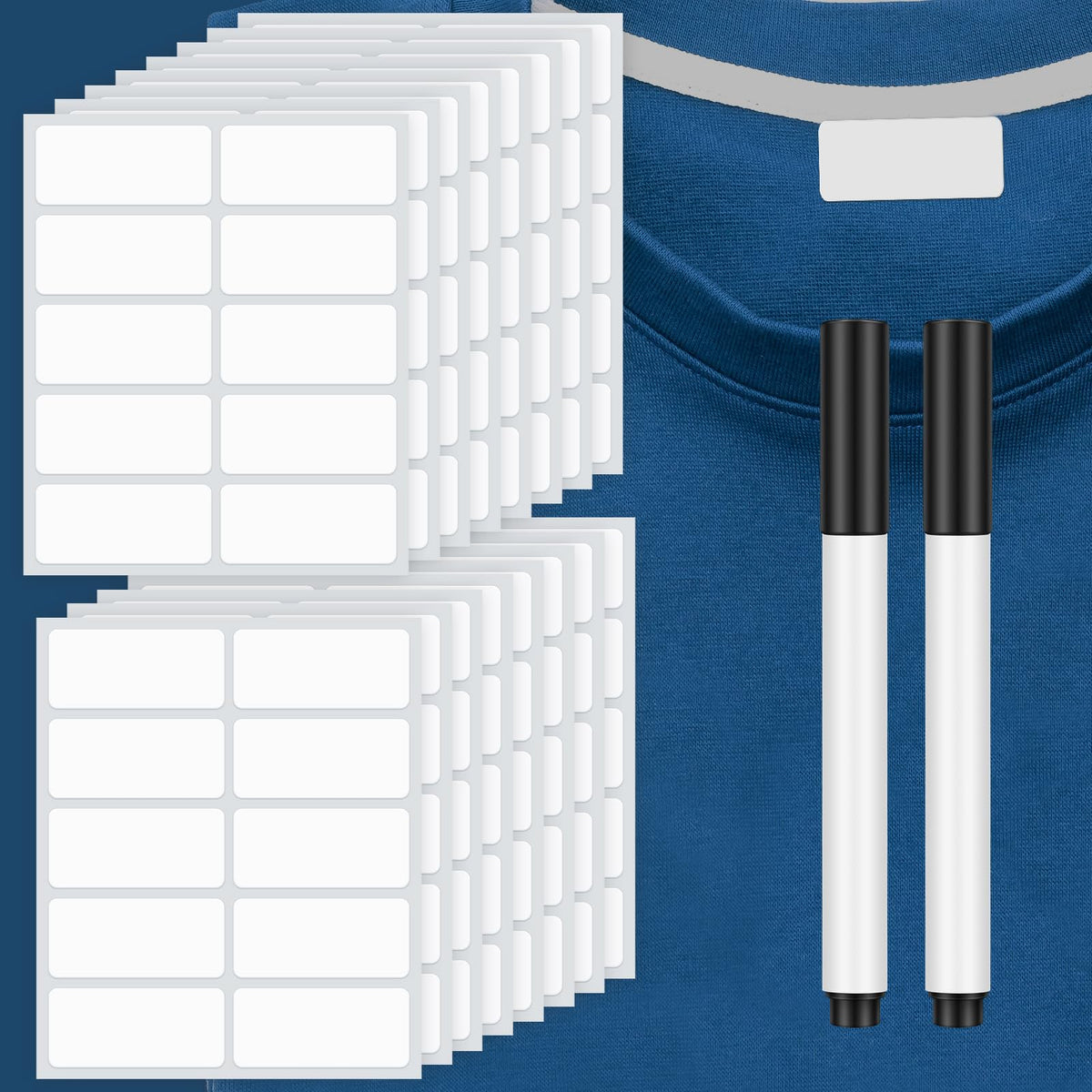 Honoson 300 Pcs Clothing Labels for Nursing Homes, Rectangle,1.2 X 0.6 Inch 1.2 x 0.6 Inch