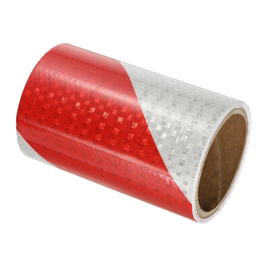 PATIKIL Reflective Tape, 6 Inch x 10 FT Waterproof High Visibility Self-Adhesive Warning Safety Tape Outdoor Reflector Stickers for Cars Trucks Trailers, Red White 6 Inch x 10 Feet