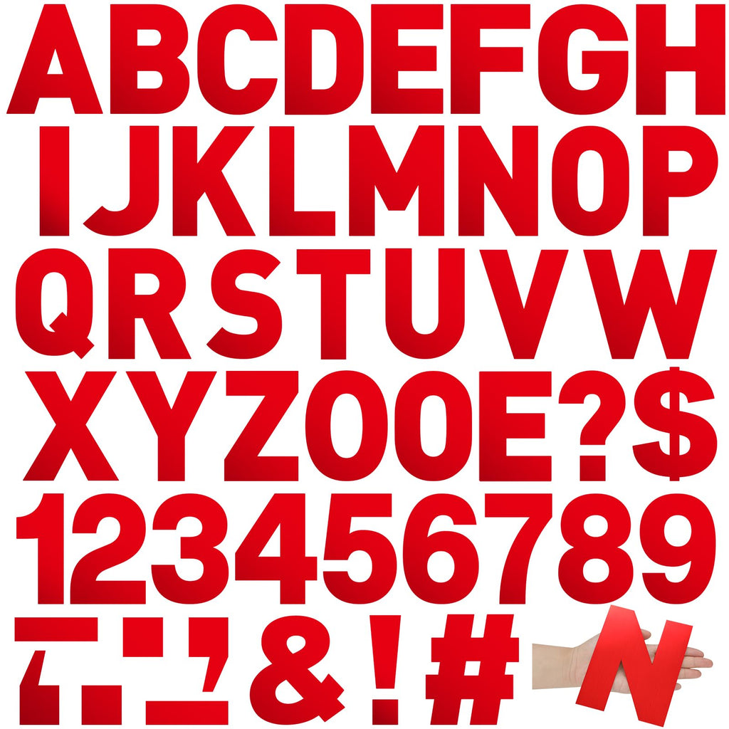 Seajan Red 184pcs 6" Shiny Giant Letter Sticker Alphabet Number Sticker
