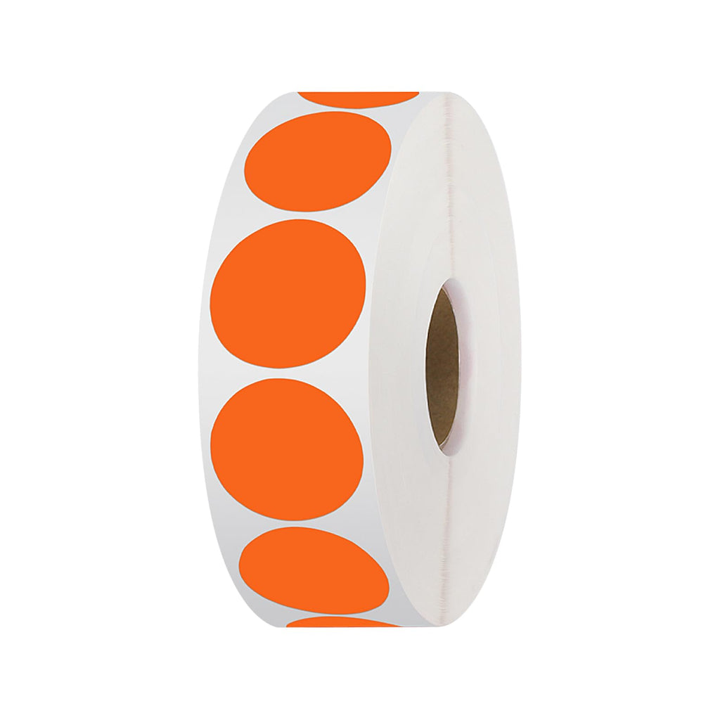 Pack of 2000 Round Color Coding Circle Dots Stickers Labels (1", Orange) 1"