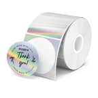 MUNBYN 2" Round Holographic Thermal Labels, 400 Sheets/1 Roll 2" Holographic Silver