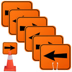 Geetery 6 Pcs Traffic Arrow Orange Detour Signs, Left & Right