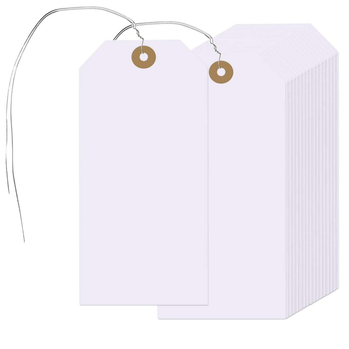 400 Pcs Shipping Tags, 4.72 x 2.36 inches White Label Hanging Tags