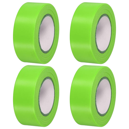 PATIKIL Flagging Tape 1" x98', 4 Pack PVC Non-Adhesive Neon Marking Tape for Tree Survey Boundaries Outdoor Trail, Green 1"x98'