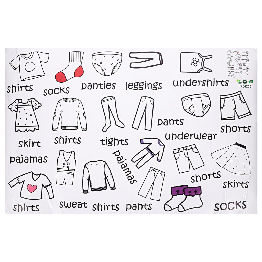 Veemoon Dresser Clothing Labels, Baby Drawer Clothing Sort Labels Removable Clothes Classification Sticker Peel and Stick Clothes Organizer Sticker for Kids Room Wardrobe Closet Drawer (40 × 60cm)