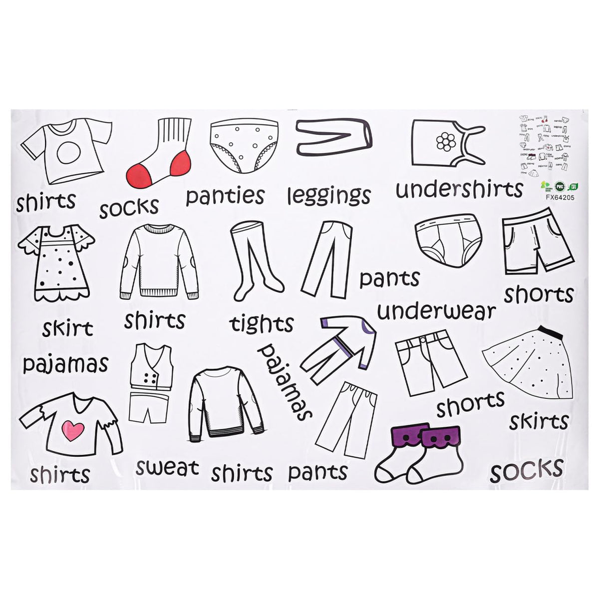Veemoon Dresser Clothing Labels, Baby Drawer Clothing Sort Labels Removable Clothes Classification Sticker Peel and Stick Clothes Organizer Sticker for Kids Room Wardrobe Closet Drawer (40 × 60cm)
