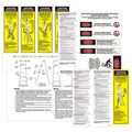 Set of 8 GRONGU safety labels for Werner fiberglass step ladders, includes weight and warning stickers for ladder safety compliance.