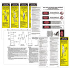 Set of 8 GRONGU safety labels for Werner fiberglass step ladders, includes weight and warning stickers for ladder safety compliance.