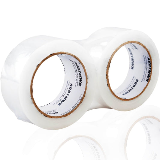 AUDTMWH Packing Tape Refills, Clear, Packaging Tape Heavy Duty Designed for Moving, Shipping and Packing, Mailing,1.88" x 60 yds, 2 Rolls 2 Rolls, 120 yds