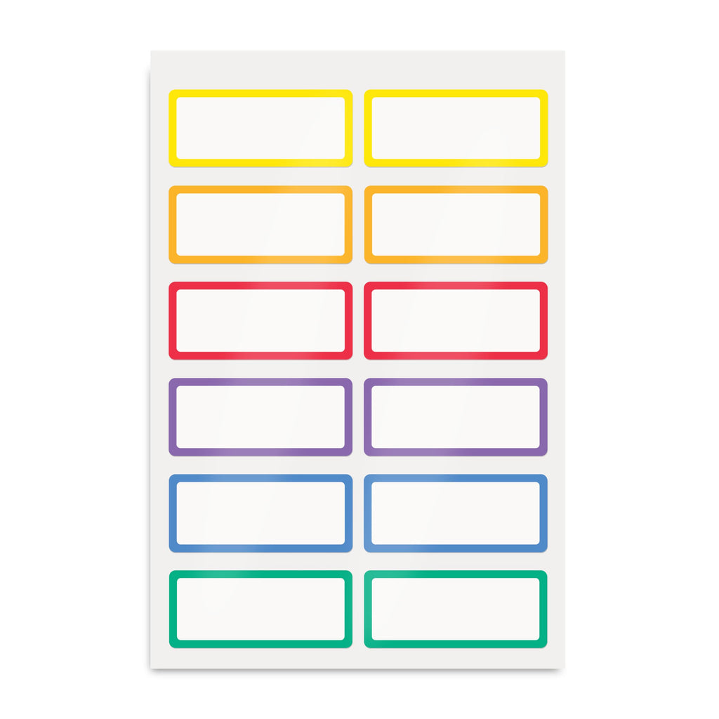 Avery No-Iron Fabric Name Labels, Rainbow Borders Preprinted Designs, Handwrite-Only, 24 Preprinted Labels (40706)