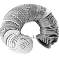 Hicarer 100 Pcs Metal Tags 1" Numbered Key Tree Options 001 to 100, Silver