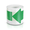 Green adhesive arrow floor sticker by PATIKIL, 3x6 inches, used for directional markings in classrooms and warehouses.