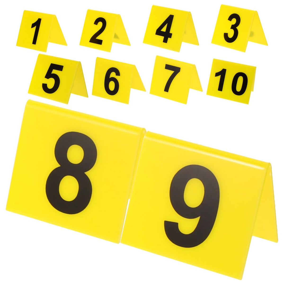10pcs Evidence Markers Crime Scene Yellow Signage for Crime Scene Decorations Table Number Cards Detective Party Supplies 6.3X5.5X0.2CM