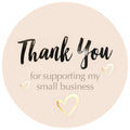 EasyKart Labels 4000 Pcs Thank You Stickers Rolls, 1.5 Inch Round | Gold Foil Thank You Seal Stickers | Pastel Peach Color with UV Effect 4000 Stickers
