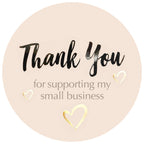 EasyKart Labels 4000 Pcs Thank You Stickers Rolls, 1.5 Inch Round | Gold Foil Thank You Seal Stickers | Pastel Peach Color with UV Effect 4000 Stickers