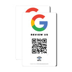 MESSAGENES | Review Us on Google QR Code Stickers | Reusable Smart QR Code and NFC | Pack 2 Rectangular Units | Easy Reviews | Modify Link Whenever You Want | Google Decal for Business White 2 Stickers