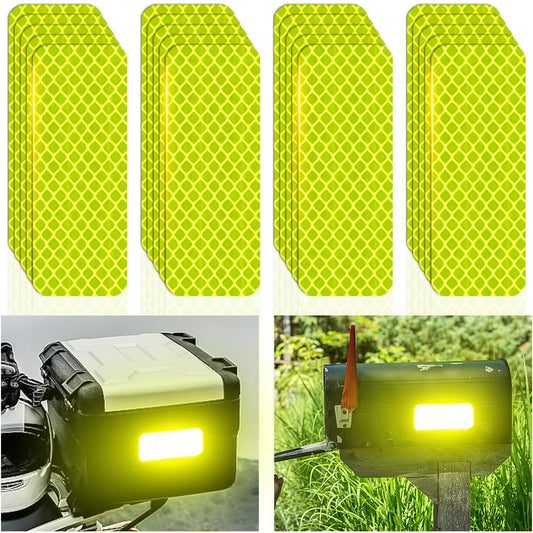 PHIXBEAR Reflective Stickers Super Reflection, Safety Reflective Tape for Car Trailer Truck Bike Motorcycle, 20 Pcs Fluorescent Yellow-Green Outdoor Waterproof 3.15" X 1.18"