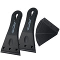 NEWISHTOOL plastic razor blade scraper with 3-inch blades, 2-pack, including 20 extra blades for glass, stickers, and adhesive removal.